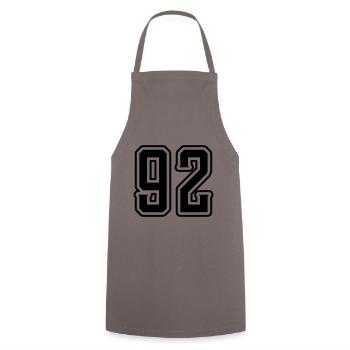 92 number symbol - Cooking Apron - grey - Front - AI Model Male 185 dark (185cm)