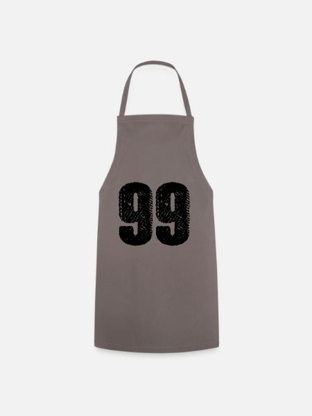 99 Zahl Trikot - Kochschürze - Grau
