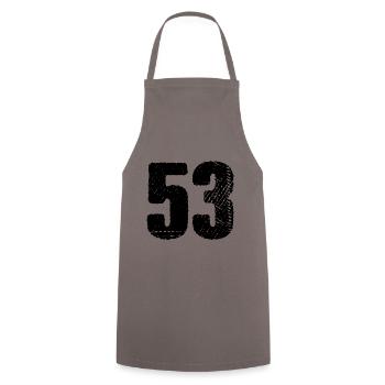 Maillot à 53 numéros - Tablier de cuisine - gris - Devant - AI Model Male 185 dark (185cm)