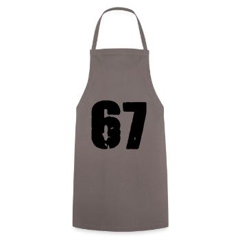 67 Number jersey - Cooking Apron - grey - Front - AI Model Male 185 dark (185cm)