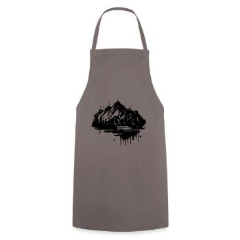 Mountains Silhouette Nature Symbol - Cooking Apron - grey - Front - AI Model Male 185 dark (185cm)