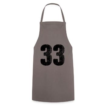 33 number jersey - Cooking Apron - grey - Front - AI Model Male 185 dark (185cm)