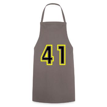 41 Number College - Cooking Apron - grey - Front - AI Model Male 185 dark (185cm)