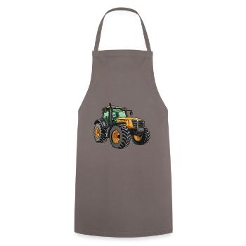 Traktor Symbol - Kochschürze - Grau - Vorne - AI Model Male 185 dark (185cm)