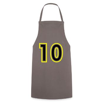 10 Number College - Cooking Apron - grey - Front - AI Model Male 185 dark (185cm)