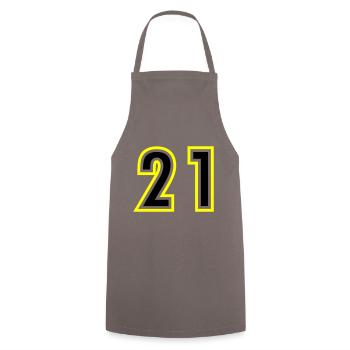 21 Number College - Cooking Apron - grey - Front - AI Model Male 185 dark (185cm)