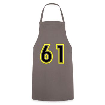 61 Number College - Cooking Apron - grey - Front - AI Model Male 185 dark (185cm)