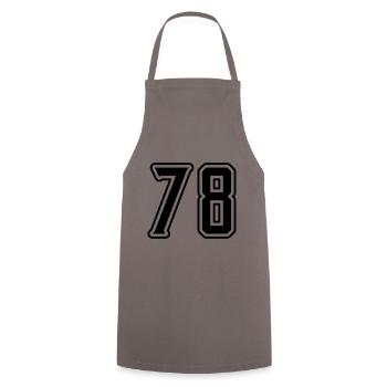78 number symbol - Cooking Apron - grey - Front - AI Model Male 185 dark (185cm)