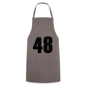 48 Zahl Trikot - Kochschürze - Grau - Vorne - AI Model Male 185 dark (185cm)