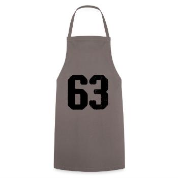 63 number jersey - Cooking Apron - grey - Front - AI Model Male 185 dark (185cm)