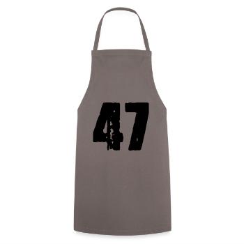 47 Zahl Trikot - Kochschürze - Grau - Vorne - AI Model Male 185 dark (185cm)