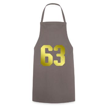 63 Zahl Trikot - Kochschürze - Grau - Vorne - AI Model Male 185 dark (185cm)
