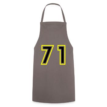 71 Number College - Cooking Apron - grey - Front - AI Model Male 185 dark (185cm)