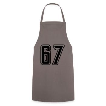 67 number symbol - Cooking Apron - grey - Front - AI Model Male 185 dark (185cm)