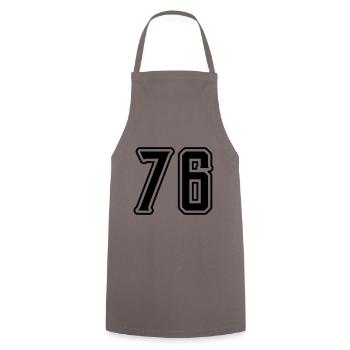 Symbole numérique 76 - Tablier de cuisine - gris - Devant - AI Model Male 185 dark (185cm)