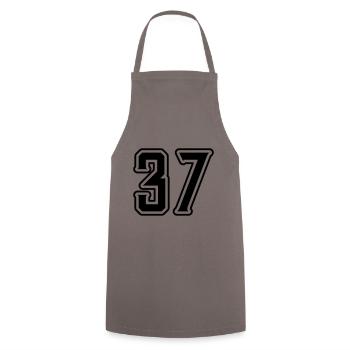 Symbole numérique 37 - Tablier de cuisine - gris - Devant - AI Model Male 185 dark (185cm)