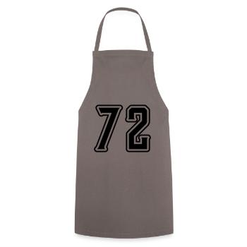 72 number symbol - Cooking Apron - grey - Front - AI Model Male 185 dark (185cm)