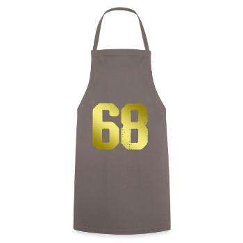 68 Maillot numéro - Tablier de cuisine - gris - Devant - AI Model Male 185 dark (185cm)