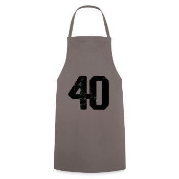 40 Zahl Trikot - Kochschürze - Grau - Vorne - AI Model Male 185 dark (185cm)