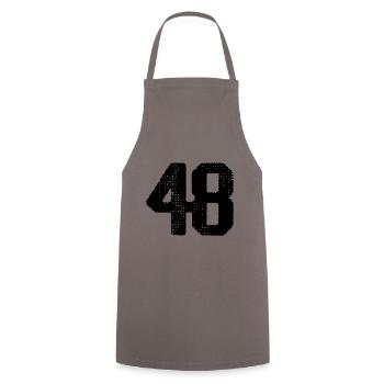 48 Zahl Trikot - Kochschürze - Grau - Vorne - AI Model Male 185 dark (185cm)