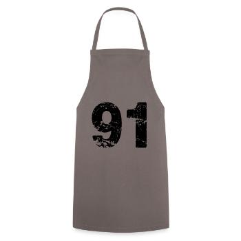 Maillot à 91 numéros - Tablier de cuisine - gris - Devant - AI Model Male 185 dark (185cm)