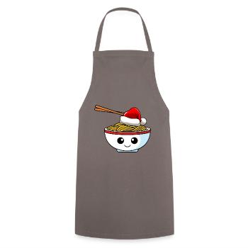Nudeln Weihnachten Comic Xmas - Kochschürze - Grau - Vorne - AI Model Male 185 dark (185cm)