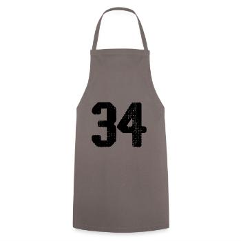 Maillot à 34 numéros - Tablier de cuisine - gris - Devant - AI Model Male 185 dark (185cm)