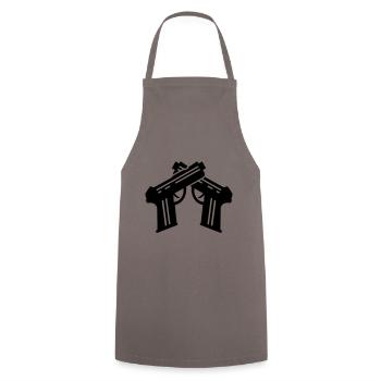 Pistol Symbol - Cooking Apron - grey - Front - AI Model Male 185 dark (185cm)
