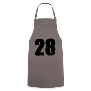 28 Number jersey - Cooking Apron - grey - Front - AI Model Male 185 dark (185cm)