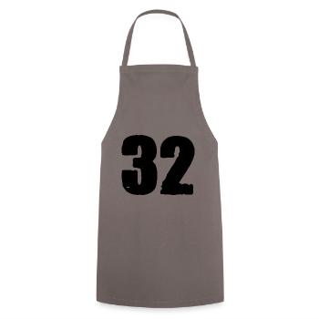 32 Zahl Trikot - Kochschürze - Grau - Vorne - AI Model Male 185 dark (185cm)