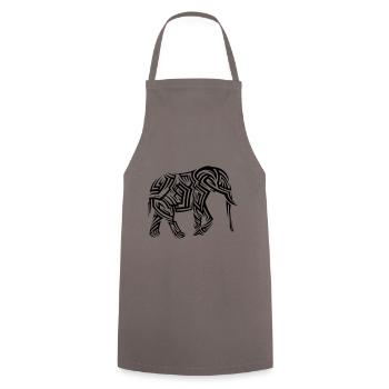 Elefant Tribal Tattoo - Kochschürze - Grau - Vorne - AI Model Male 185 dark (185cm)