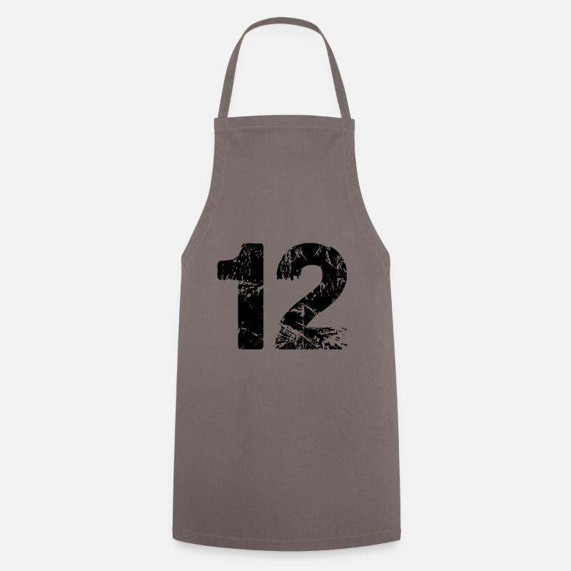 12 number jersey - Cooking Apron - grey