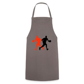 Basketballer Silhouette Basketball Spieler Mann - Kochschürze - Grau - Vorne - AI Model Male 185 dark (185cm)