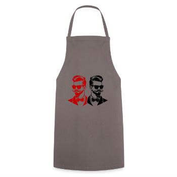 Équipe de marié de célibataire - Tablier de cuisine - gris - Devant - AI Model Male 185 dark (185cm)