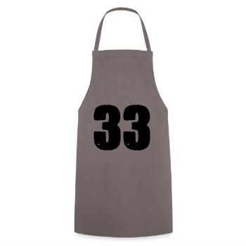 33 Zahl Trikot - Kochschürze - Grau - Vorne - AI Model Male 185 dark (185cm)