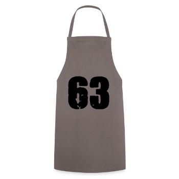 63 Zahl Trikot - Kochschürze - Grau - Vorne - AI Model Male 185 dark (185cm)