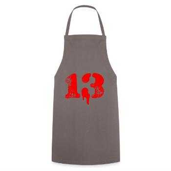 13 Symbole numérique - Tablier de cuisine - gris - Devant - AI Model Male 185 dark (185cm)