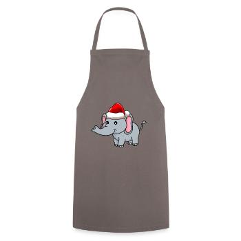 Elefant Weihnachten Comic - Kochschürze - Grau - Vorne - AI Model Male 185 dark (185cm)
