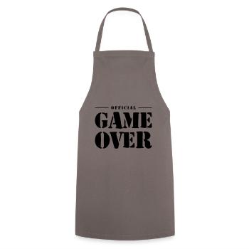 Game Over Slogan - Cooking Apron - grey - Front - AI Model Male 185 dark (185cm)