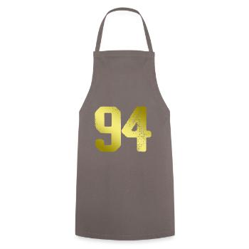 94 Maillot numéro - Tablier de cuisine - gris - Devant - AI Model Male 185 dark (185cm)