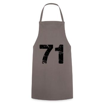 71 Zahl Trikot - Kochschürze - Grau - Vorne - AI Model Male 185 dark (185cm)