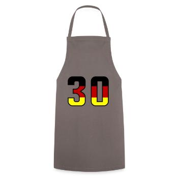 30 symbole de chiffres Allemagne - Tablier de cuisine - gris - Devant - AI Model Male 185 dark (185cm)