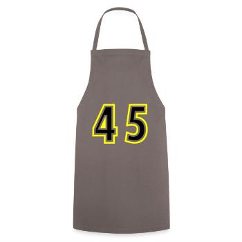 45 Number College - Cooking Apron - grey - Front - AI Model Male 185 dark (185cm)