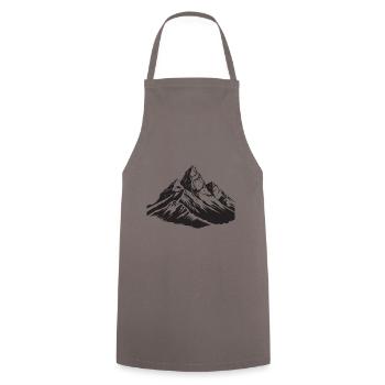 Montagnes Symbole Silhouette - Tablier de cuisine - gris - Devant - AI Model Male 185 dark (185cm)