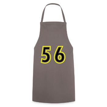 56 Zahl College - Kochschürze - Grau - Vorne - AI Model Male 185 dark (185cm)
