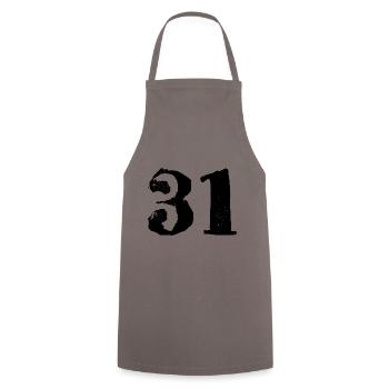 31 Zahl Trikot - Kochschürze - Grau - Vorne - AI Model Male 185 dark (185cm)