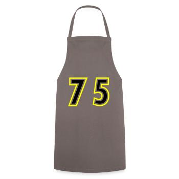 75 Number College - Cooking Apron - grey - Front - AI Model Male 185 dark (185cm)