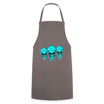 Chef Skeleton - Cooking Apron - grey - Front - AI Model Male 185 dark (185cm)