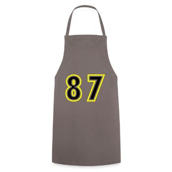 87 Number College - Cooking Apron - grey - Front - AI Model Male 185 dark (185cm)