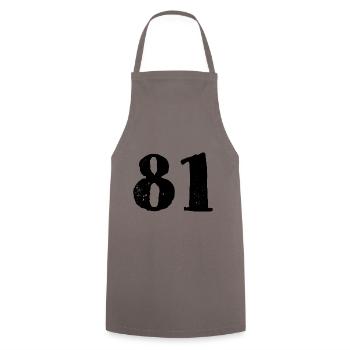 81 number jersey - Cooking Apron - grey - Front - AI Model Male 185 dark (185cm)